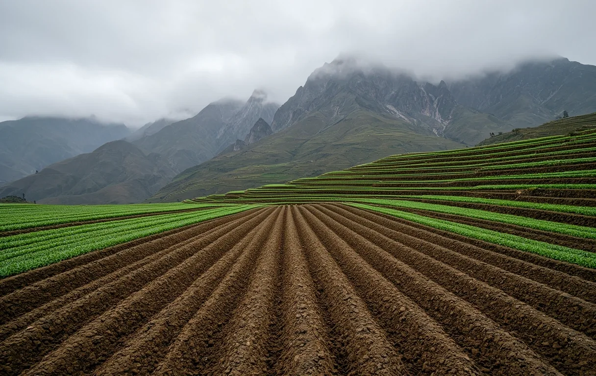 Paisaje agrícola en los Andes colombianos