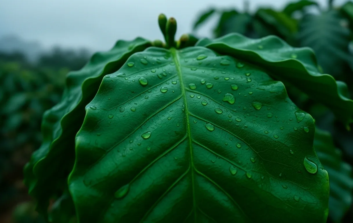 Textura de hoja de café